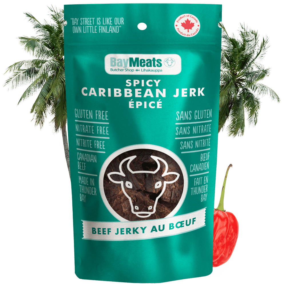 Spicy Caribbean Jerk Beef Jerky - Green Package