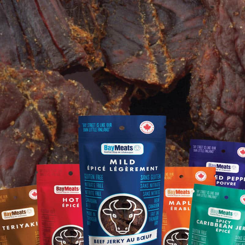 Bay Meats Butcher Shop Lihakauppa Beef Jerky, Pepperettes, Smoked